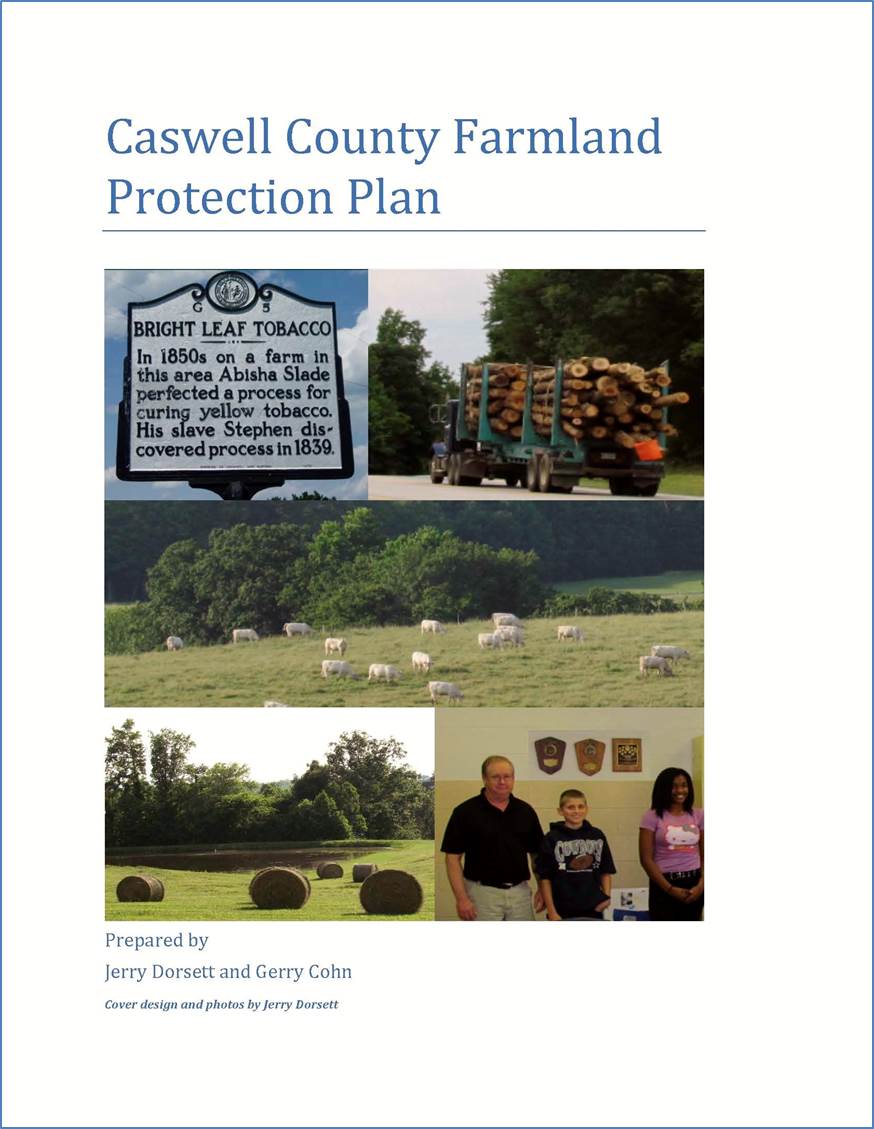 Image of the front page of the Caswell County Farmland Protection Plan.