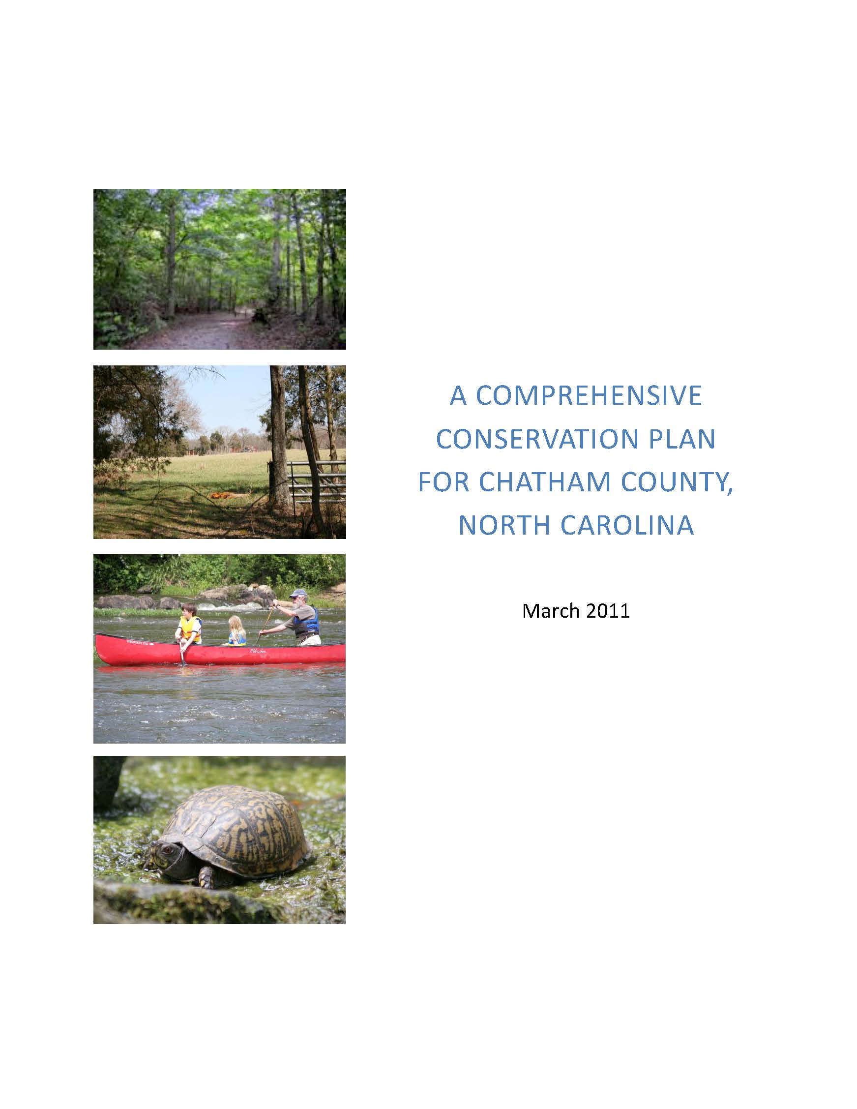 Image of the front page of the Chatham County Comprehensive Conservation Plan.