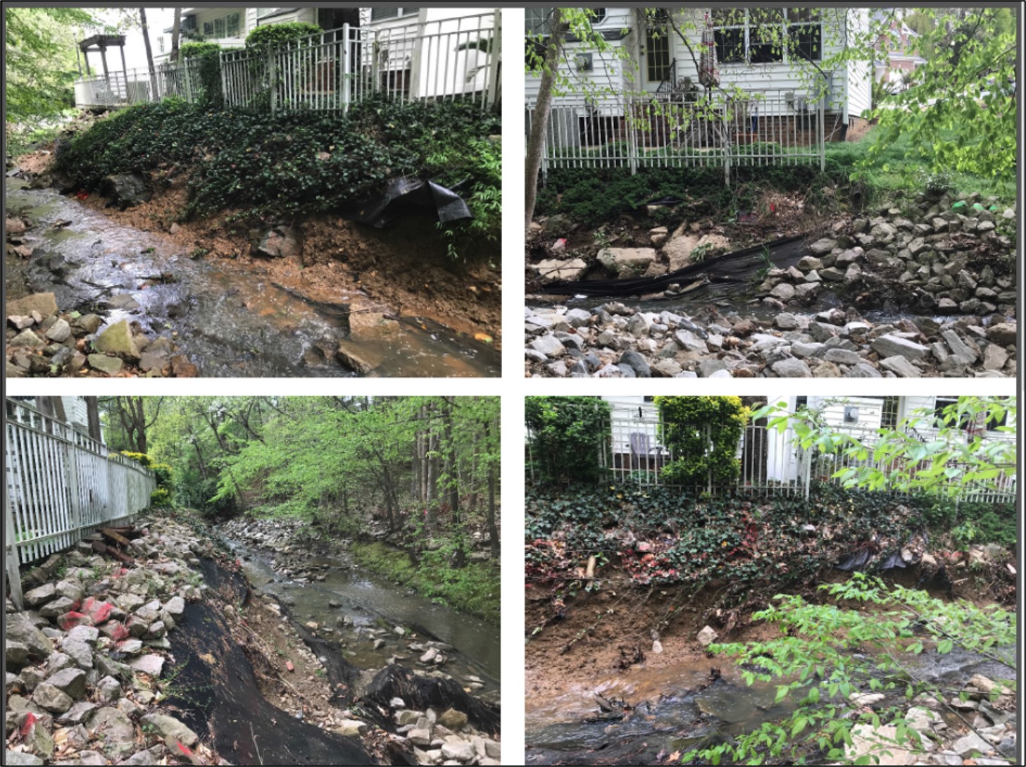 Stream behind the Whittington Park townhomes